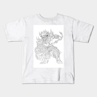 yokai samurai ecopop art Kids T-Shirt